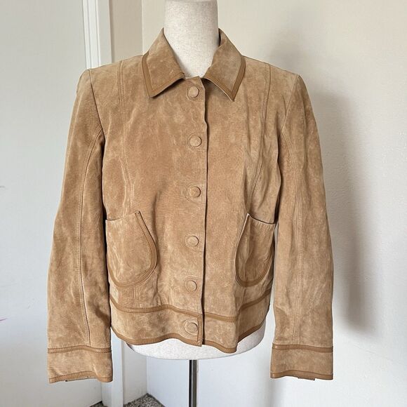 Liz Claiborne Jackets & Blazers - Liz Claiborne Y2K Jacket Womens Petite Size 14 Suede Leather Jacket